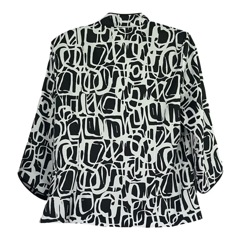 Dress Barn Abstract Monochrome Suit Jacket, L - Picture 4 of 10